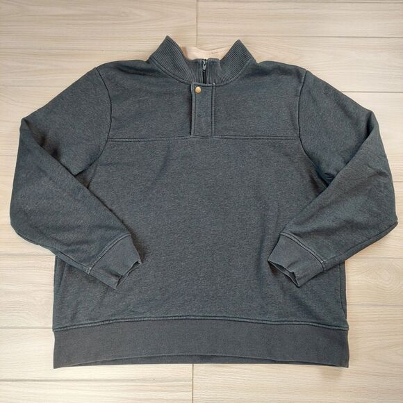 Orvis Sweater Mens XXL 2XL Gray Quarter 1/4 Zip Pullover Fisherman Dad‎ Gorpcore - Picture 1 of 8